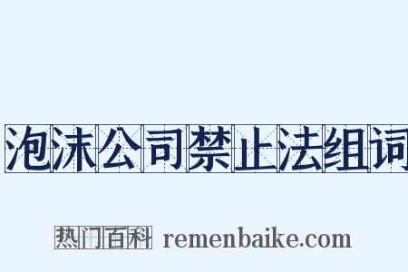 泡沫公司禁止法组词是什么意思的图片